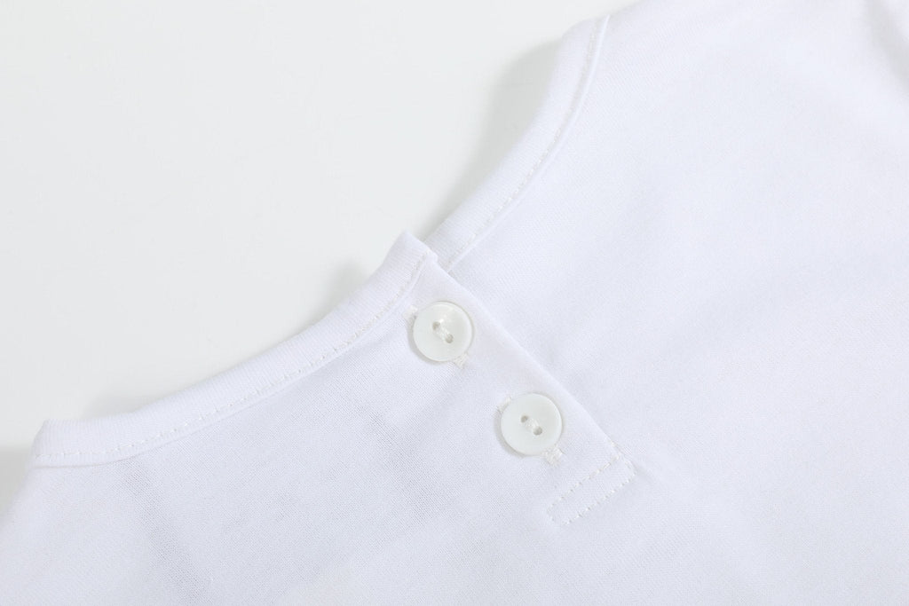 White Cotton Layering Girls Shirt