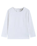 White Cotton Layering Girls Shirt